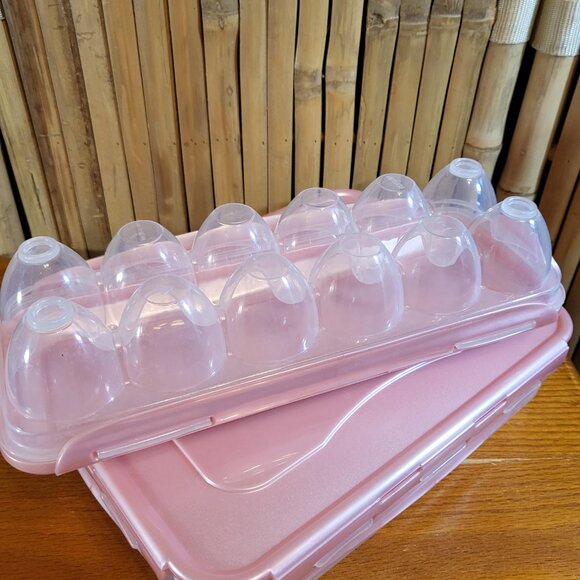 Lock & Lock 2 piece Egg Carton and Container Coral - Picture 3 of 5